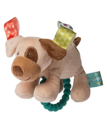 Taggies Soft Baby Rattle with Teether Ring  6-Inches  Buddy Dog