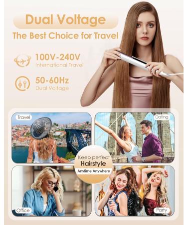 Buy NOVUS 1 Inch Ceramic Hair Straightener - 2-in-1 Flat Iron for Curls Fast Heat Travel-Friendly Dual Voltage 110-240V - Perfect Hot Tools for All Hair Types - Buy Online on GoSupps.com