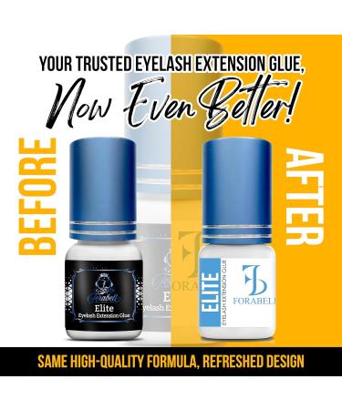 Forabeli Elite Fast Eyelash Extension Glue 5ml - 1 Sec Drying Time - 7 Weeks Retention - Fast Drying Black Adhesive for Professionals - Buy Online on GoSupps.com