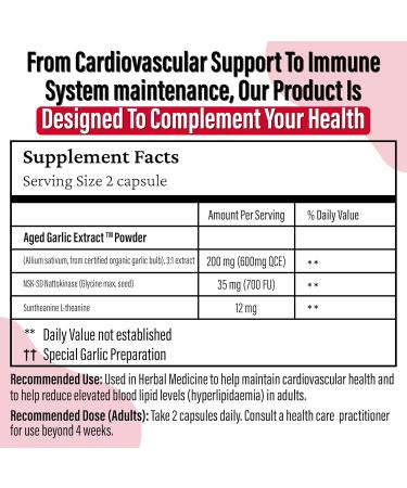 Kyolic - Cardiovascular Health Formula 109 120 Capsules - Reduce Elevated Blood Lipid Levels in Adults - Source of Antioxidant - Combination of Nattokinase and Suntheanine with Aged Garlic Extract 120 count (Pack of 1) - Buy Online on GoSupps.com