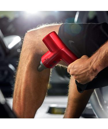 NoCry Professional Deep Tissue Massage Gun - Cordless Handheld 5 Speeds 3200 BPM - 4 Attachment Heads - Athletes & Office Workers Relief - Red - Buy Online on GoSupps.com