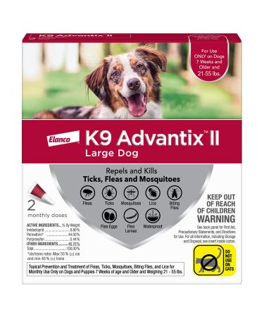 K9 Advantix II Flea and Tick Prevention for Large Dogs (21-55 Pounds) 2 Pack