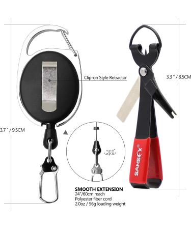 SAMSFX Locking Fishing Pliers Saltwater Set with Quick Knot Tool - Black & Blue Bent Pliers + Wire Lanyard Sheath - Must-Have Fishing Gear - Buy Online on GoSupps.com