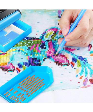 Hulameda 56pcs 5D Diamond Painting Tools Set with 28 Grids Box and Roller - Blue | Diamond Painting Accessories for Kids and Adults - Buy Online on GoSupps.com