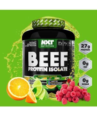 NXT Nutrition Beef Protein Isolate Powder 1.8kg - Paleo Keto Friendly, Dairy and Gluten Free - Limited Edition Fruit Pastilles Flavor - Buy Online on GoSupps.com