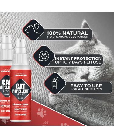 Saint Nutrition Cat Repellent Spray - Indoor/Outdoor Defense Against Cats - Effective Anti-Cat Spray for Home & Garden - Buy Online on GoSupps.com
