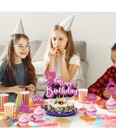 SKJIAYEE 25 Pcs Hot Pink Girls Birthday Cake Topper Pink Princess Cupcake Toppers Set Decorations for Kids Girls Women Birthday Party Pink Girls Theme Birthday Party Supplies - Buy Online on GoSupps.com