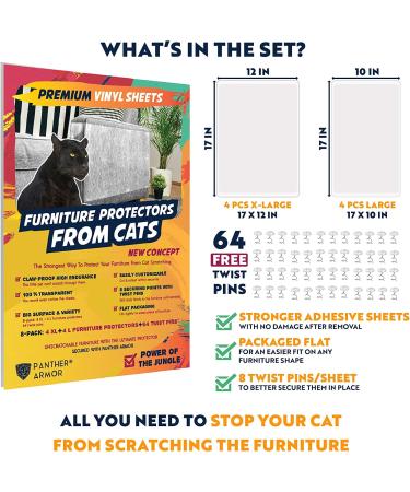 Panther Armor 8-Pack Furniture Protectors from Cats Scratch - Couch Protector for Cats - Anti Cat Scratch Furniture Protector - Couch Guards for Cats - Sofa Corner Scratching Training Tape Deterrent - Buy Online on GoSupps.com