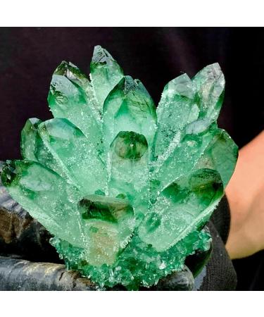 400-500g Green Phantom Quartz Crystal Cluster Specimen Suitable for Home Crystal Cluster - Buy Online on GoSupps.com