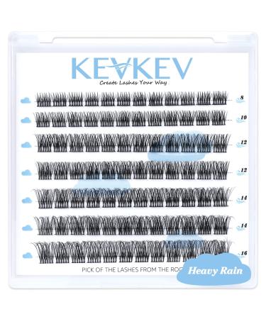 Lash Clusters 84 Pcs Cluster Lashes Eyelash Clusters DIY Cluster Eyelash Extensions Individual Lashes Soft and Comfortable (Heavy Rain C-8-16mix) C-Mix (8-16mm) Heavy Rain
