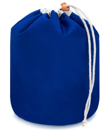 Mygadget cosmetic bag with cord strain |Large cultural bag - wash bag travel barrel for cosmetics make - up women cosmetic bag - blue cosmetic bags blue