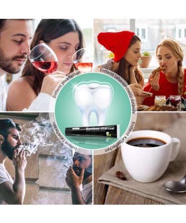 Activated Charcoal Toothpaste - Natural Teeth Whitening Bamboo Charcoal - Smoker's Black Toothpaste - 120g (2 Pack) for Bright White Teeth | International Shipping - Buy Online on GoSupps.com