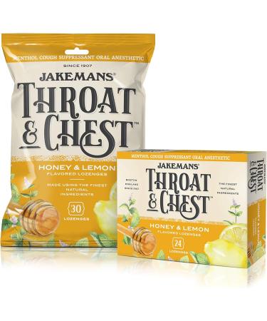 Jakemans Cherry Throat & Chest Lozenge Cough Drops 30 Count - All Natural Ingredients - Buy Online on GoSupps.com