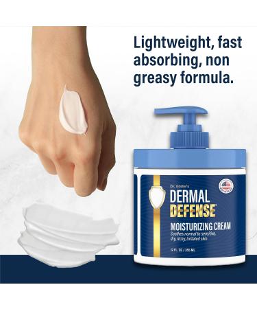Dr. Eddie's Dermal Defense Moisturizing Cream - Face and Body Moisturizer for Dry Skin Daily Cream for Sensitive Skin Care Ultra Moisturizing Eczema Cream for Men and Women - 12 fl oz 12 Fl Oz (Pack of 1) - Buy Online on GoSupps.com