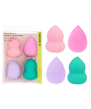 Forever 21 Beauty Blenders - 4pc Makeup Sponge Set Teardrop & Pear-Shaped Makeup Blending Sponges For Foundation Blush Concealer Eyeshadow Contour & Highlighter (BRIGHTS)