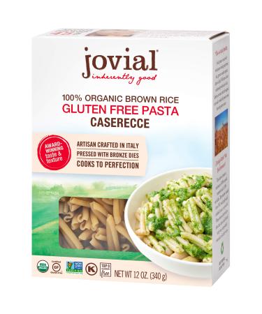 Jovial Caserecce Gluten-Free Pasta | Whole Grain Brown Rice Caserecce Pasta | Non-GMO | Lower Carb | Kosher | USDA Certified Organic | Made in Italy | 12 oz (12 Pack) 12 Ounce (Pack of 12)