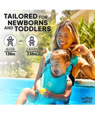 WaterLand Baby Carrier - Waterproof Infant Chest Holder for Pool & Beach - Light Blue Sky - Buy Online on GoSupps.com