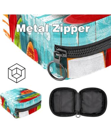 Portable Women's Binding Bags - Menstrual Cup Pocket & Pads for Teen Girls | Summer Surf Design - Multi-Color - Buy Online on GoSupps.com