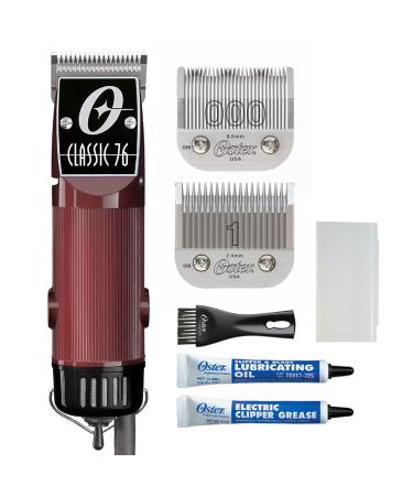 Oster Professional Hair Clippers, Classic 76 for Barbers and Hair Cutting with Detachable Blade, Burgundy Corded Clipper