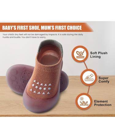 Dookeh Baby Shoes Non Slip Soft Sole Sneakers 9-12 Months (A3 Cherry) - Toddler First Walking Shoes for Boys and Girls - Buy Online on GoSupps.com
