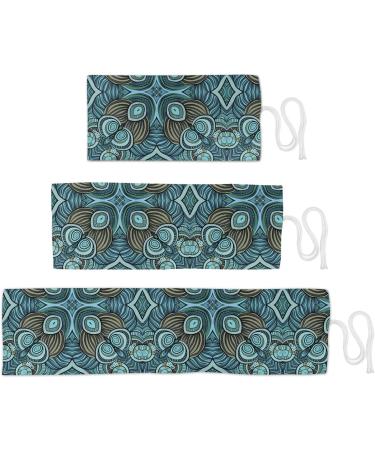 ABAKUHAUS etnico Roll Up Pencil Case Aqua Color Palette Hippie Durable & Portable Pencil Organizer 48 Holes Multicolor - Buy Online on GoSupps.com