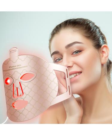 7 Colors Photon Skin Rejuvenation Red LED Light Face Mask Silicone Soft Light Therapy Beauty Device for Skin Care Spa Lift Anti-Aging White