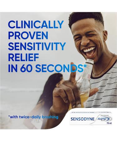 Sensodyne Rapid Relief Teeth Whitening Toothpaste 75ml - Gentle Whitening for Sensitive Teeth - Buy Online on GoSupps.com