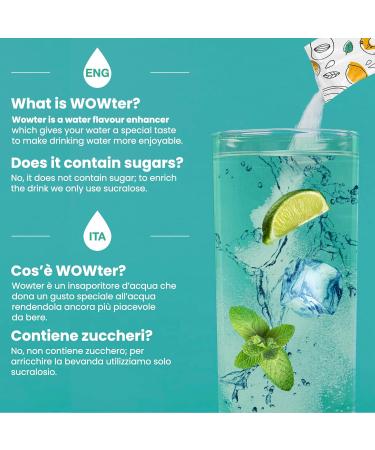 Buy Wowter by AMZ Better - Sugar-Free Mojito Flavor Water Powder | 24 Soluble Bags | GMO-Free Gluten-Free Made in Italy | 2 Pack - 96g - Buy Online on GoSupps.com