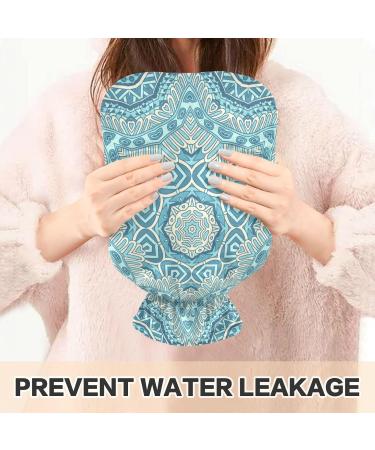 NAANLE Hot Water Bottle with Lid - Snowflakes Paisley Mandala | 1L Heat Bottle for Pain Relief & Therapy - Buy Online on GoSupps.com