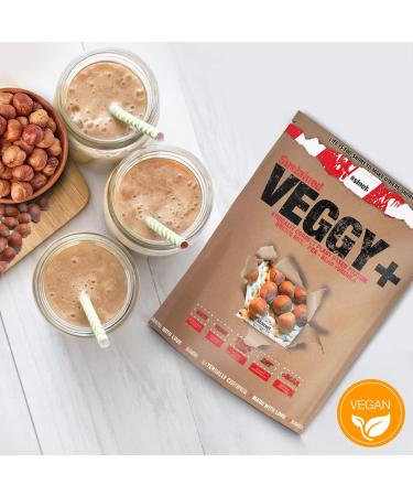 Veggy+ Vegan Protein Powder - Hazelnut Flavor | 900g Rice & Pea Protein with BCAAs | 70% Protein Shake - Buy Online on GoSupps.com