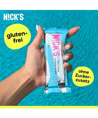 Nicks Protein Wafer Riegel Chocolate - 25% Protein Low Carb Sugar-Free Gluten-Free Snack Bars (9 x 40g) - Buy Online on GoSupps.com