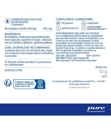 Pure Encapsulations - Bromelain DR - Plant Enzymes Extracted from Pineapple - Contributes to Maintaining Normal Digestive Function - 30 Vegan Capsules - Buy Online on GoSupps.com