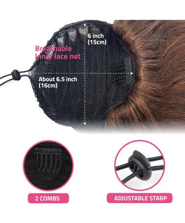 Allyreetress Yaki Drawstring Ponytail Extension for Black Women Kinky Staight Up Down Ponytails Synthetic Hair Extensions 20 Inches Clip in (Black to Brown) 20 inches T30 - Buy Online on GoSupps.com