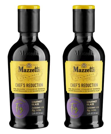 Mazzetti Fig Balsamic Vinegar Glaze of Modena PGI | Thick & Rich | Perfect for Fruit & Cheese | 7.3 Ounce Bottle (Pack of 2) Fig 7.3 Fl Oz (Pack of 2)