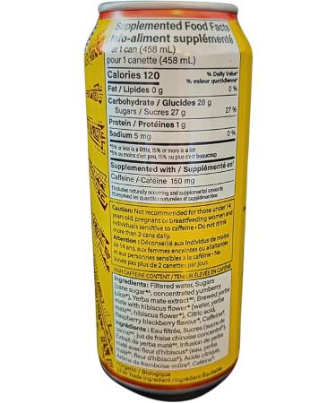 Guayaki Yerba Mate Tea Canned Beverage Revel Berry Flavor 458 mL (Pack of 12) - Buy Online on GoSupps.com