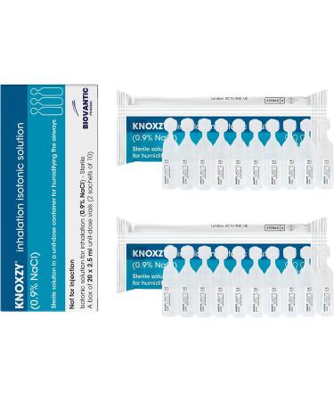 KNOXZY Isotonic 0.9% Sodium Chloride Inhalation Saline Solution - 20 x 2.5ml Vials - Pharmaceutical Grade - Buy Online on GoSupps.com
