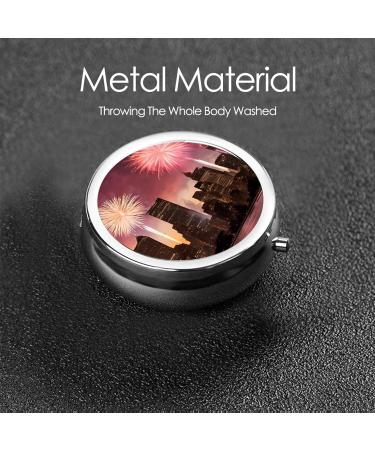 Shop Las Vegas Sunset Mini Round Pill Box | 3 Compartment Travel Organizer | Portable Medicine Case for Home & Office - Buy Online on GoSupps.com