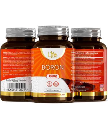 High-Dose Vegan Boron Tablets | 180 Count | 10mg Boron | Allergen-Free Gluten-Free Milk-Free | Made in ISO-Certified UK Facilities - Buy Online on GoSupps.com