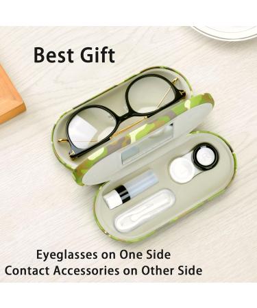 Shop MUF 2-in-1 Camouflage Contact Lens & Glasses Case - Double-Sided Leak-Proof Portable Travel Set with Tweezers & Solution Bottle - Buy Online on GoSupps.com