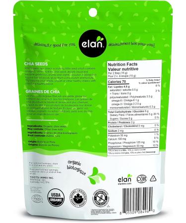 ELAN Organic Chia Seeds Non-GMO Vegan Gluten-Free 250 Gram & ELAN Organic Raw Brazil Nuts Non-GMO Vegan Gluten-Free Kosher 185g - Buy Online on GoSupps.com