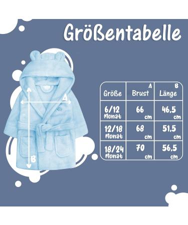 Personalized Baby Bathrobe - KDO Magic | Embroidered Gift for 18-24 Months | Soft Hooded Robe in Blue - Perfect for Christmas & Birthdays - Buy Online on GoSupps.com