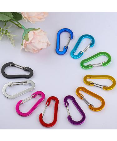 D Carabiner Mini Snap Hook Aluminum Small Carabiner for Camping/Fishing/Hiking Colorful