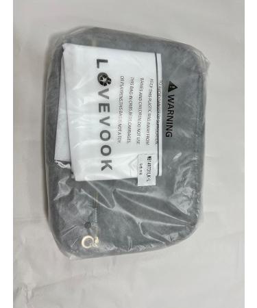 LOVEVOOK Waterproof Travel Toiletry Bag for Women | Large Makeup Organizer with Hook | Clear Cosmetic Bag for Full Sized Containers | Grey - Buy Online on GoSupps.com