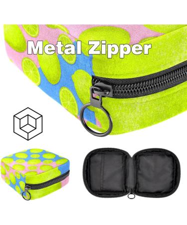 Portable Lemon Pattern Sanitary Napkin Storage Bag for Girls & Women | Zippered Menstrual Cup Pocket - Perfect for Travel - Buy Online on GoSupps.com