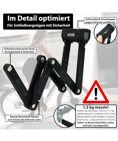 Kohlburg 110cm Folding Bike Lock - High Security Bicycle Lock with Bracket & 3 Keys | Durable & Reliable Bike Castle - Buy Online on GoSupps.com
