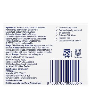 Dove White Moisturizing Cream Beauty Bar - 3.5 oz | Hydrating Gentle Cleanser - Buy Online on GoSupps.com