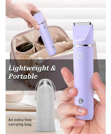 Cayzor Intimrasierer for Women - Waterproof 2 in 1 Wireless Razor for Intimate & Face Hair Removal - Painless & Suitable for Legs & Armpits - Purple - Buy Online on GoSupps.com