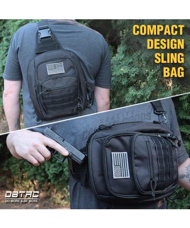 BTAC Tactical Sling Bag | Compact Chest Pack for Concealed Carry | Black Outdoor Sports Shoulder Bag - Buy Online on GoSupps.com