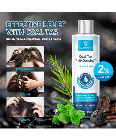 RoyceDerm dandruff psoriasis and seborrheic dermatitis - Extra Strength 2% Coal Tar | 8.45 fl oz - Buy Online on GoSupps.com