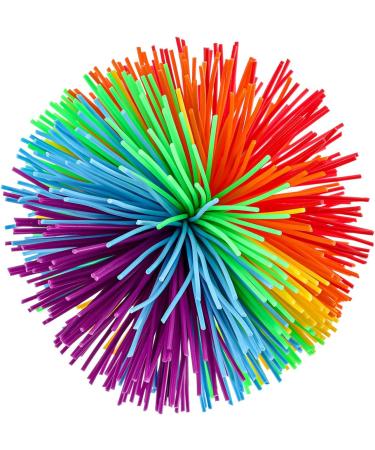 5-Piece Rainbow Monkey Stringy Balls - Soft Bouncy Sensory Fidget Stress Balls with Storage Bag - Multi-Colored Fun for All Ages - Buy Online on GoSupps.com
